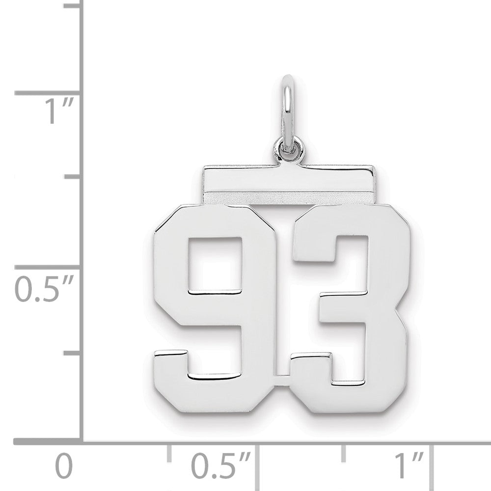 Sterlingsilber Sterlingsilber/silver Rhodiniert Poliert Zahl 93 Charm