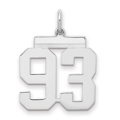 Sterlingsilber Sterlingsilber/silver Rhodiniert Poliert Zahl 93 Charm