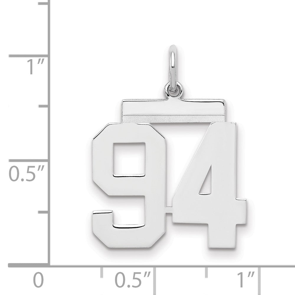 Sterlingsilber Sterlingsilber/silver Rhodiniert Poliert Zahl 94 Charm
