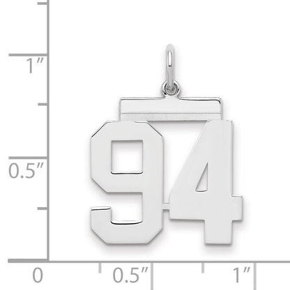Sterlingsilber Sterlingsilber/silver Rhodiniert Poliert Zahl 94 Charm
