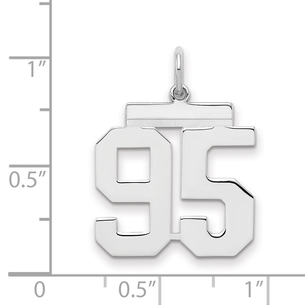 Sterlingsilber Sterlingsilber/silver Rhodiniert Poliert Zahl 95 Charm