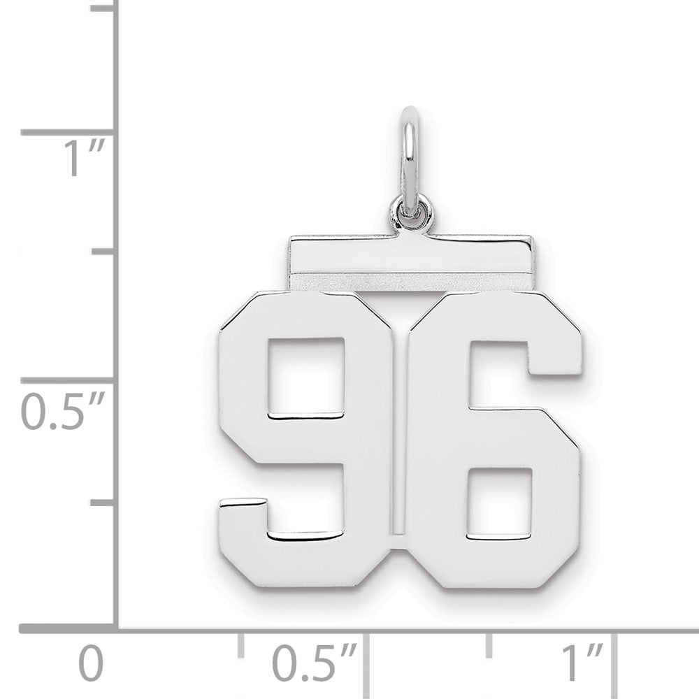 Sterlingsilber Sterlingsilber/silver Rhodiniert Poliert Zahl 96 Charm