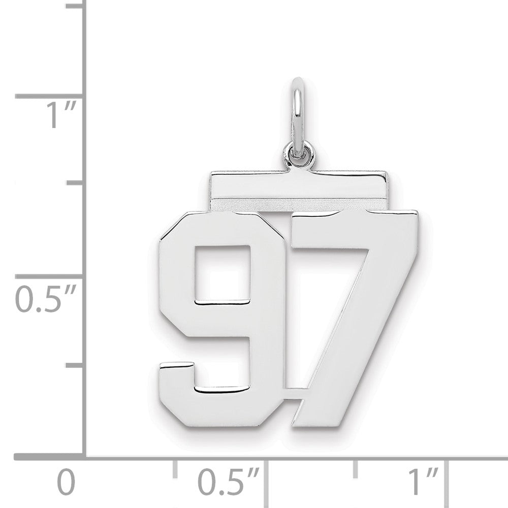 Sterlingsilber Sterlingsilber/silver Rhodiniert Poliert Zahl 97 Charm