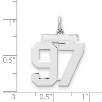 Sterlingsilber Sterlingsilber/silver Rhodiniert Poliert Zahl 97 Charm