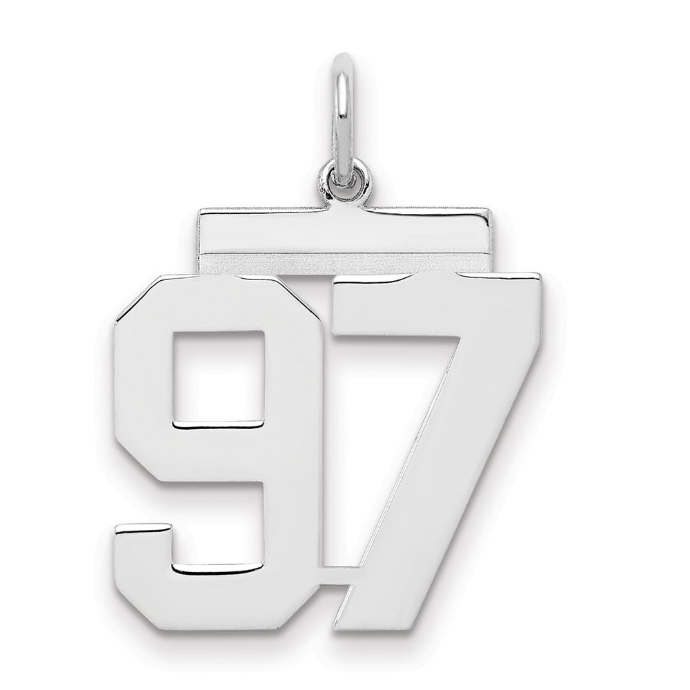 Sterlingsilber Sterlingsilber/silver Rhodiniert Poliert Zahl 97 Charm