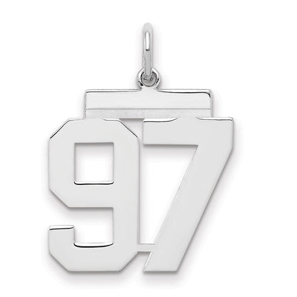 Sterlingsilber Sterlingsilber/silver Rhodiniert Poliert Zahl 97 Charm