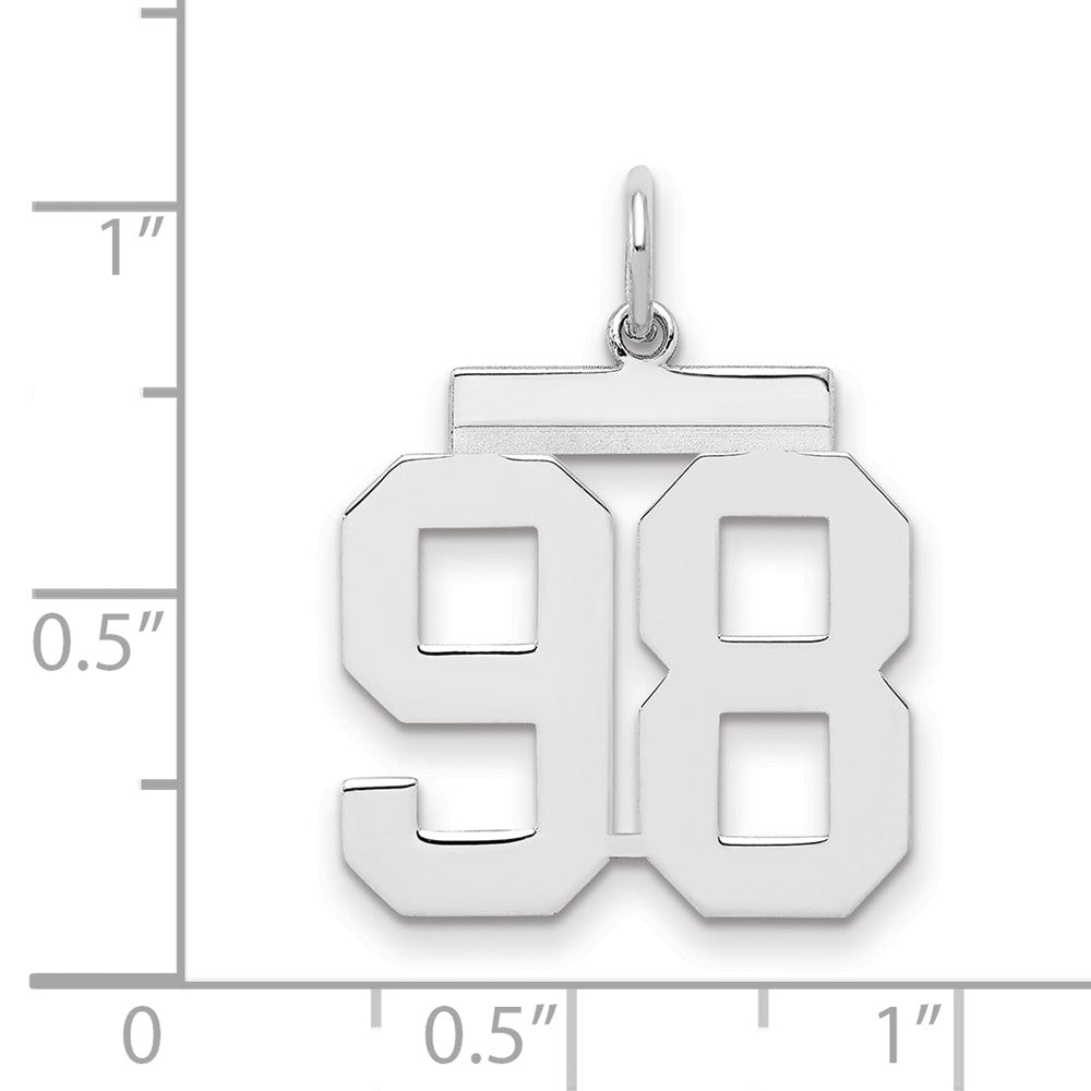 Sterlingsilber Sterlingsilber/silver Rhodiniert Poliert Zahl 98 Charm