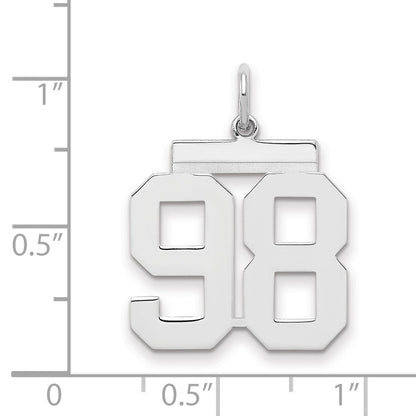 Sterlingsilber Sterlingsilber/silver Rhodiniert Poliert Zahl 98 Charm