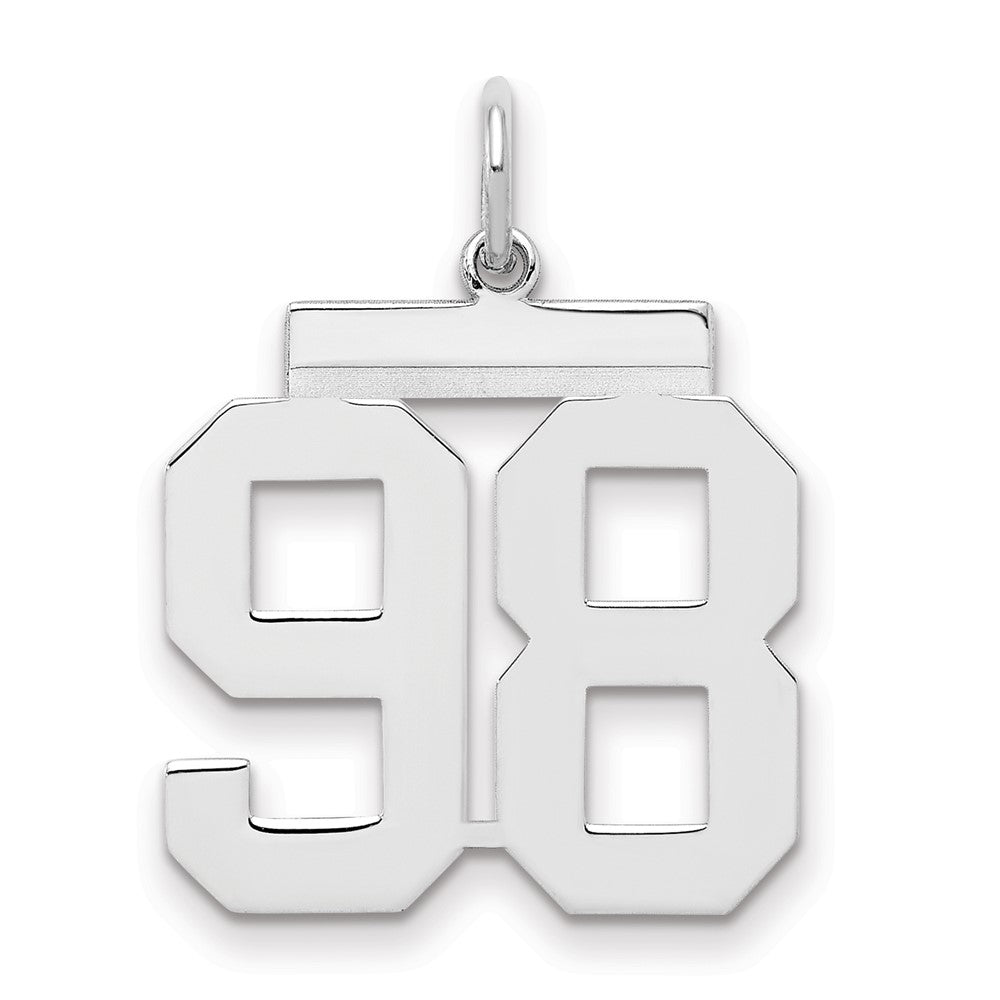 Sterlingsilber Sterlingsilber/silver Rhodiniert Poliert Zahl 98 Charm