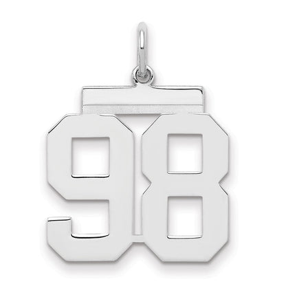 Sterlingsilber Sterlingsilber/silver Rhodiniert Poliert Zahl 98 Charm