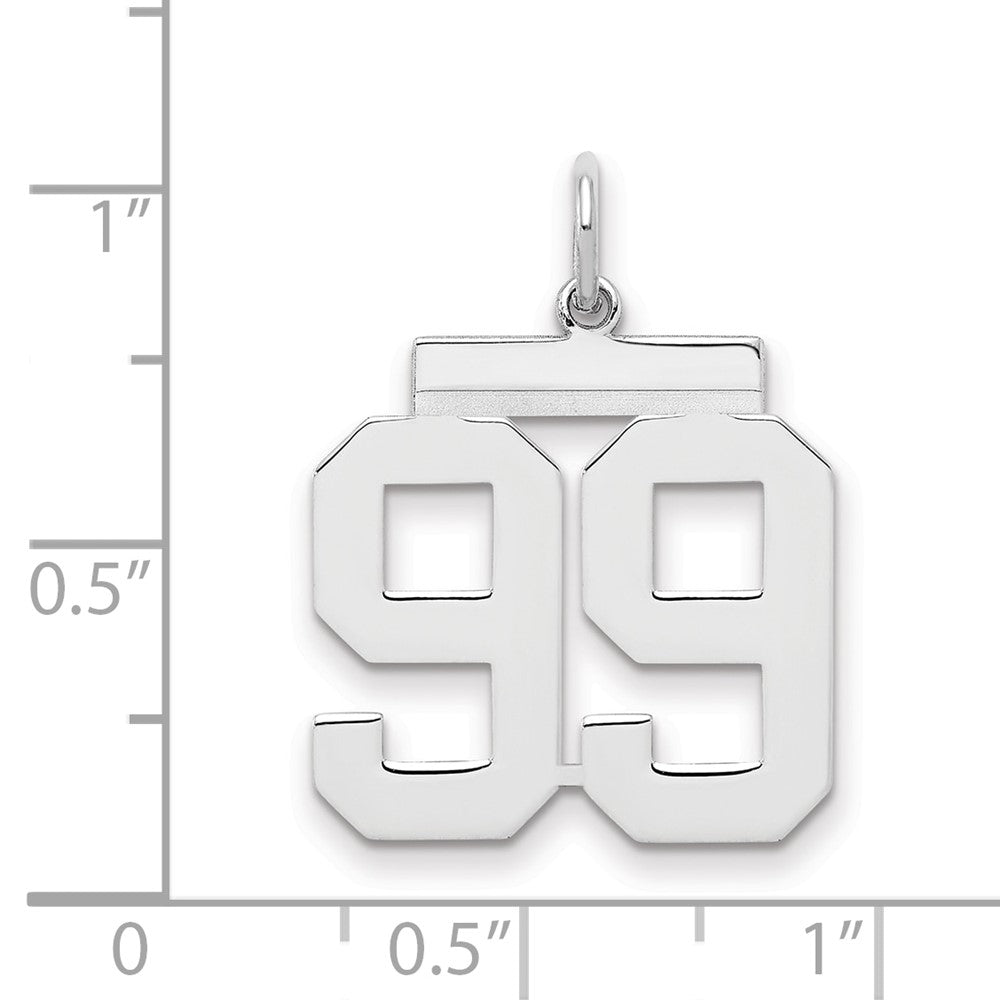 Sterlingsilber Sterlingsilber/silver Rhodiniert Poliert Zahl 99 Charm