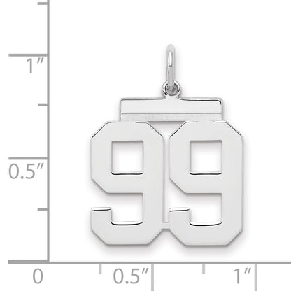 Sterlingsilber Sterlingsilber/silver Rhodiniert Poliert Zahl 99 Charm