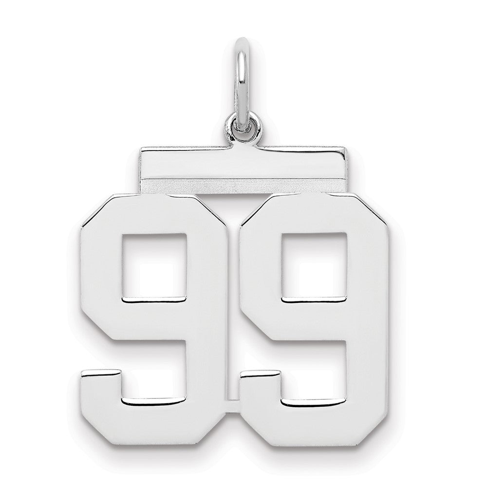 Sterlingsilber Sterlingsilber/silver Rhodiniert Poliert Zahl 99 Charm