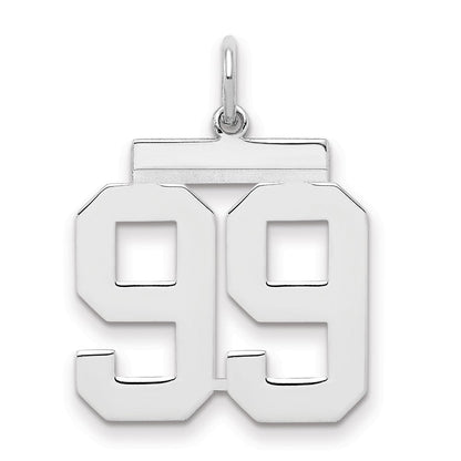 Sterlingsilber Sterlingsilber/silver Rhodiniert Poliert Zahl 99 Charm