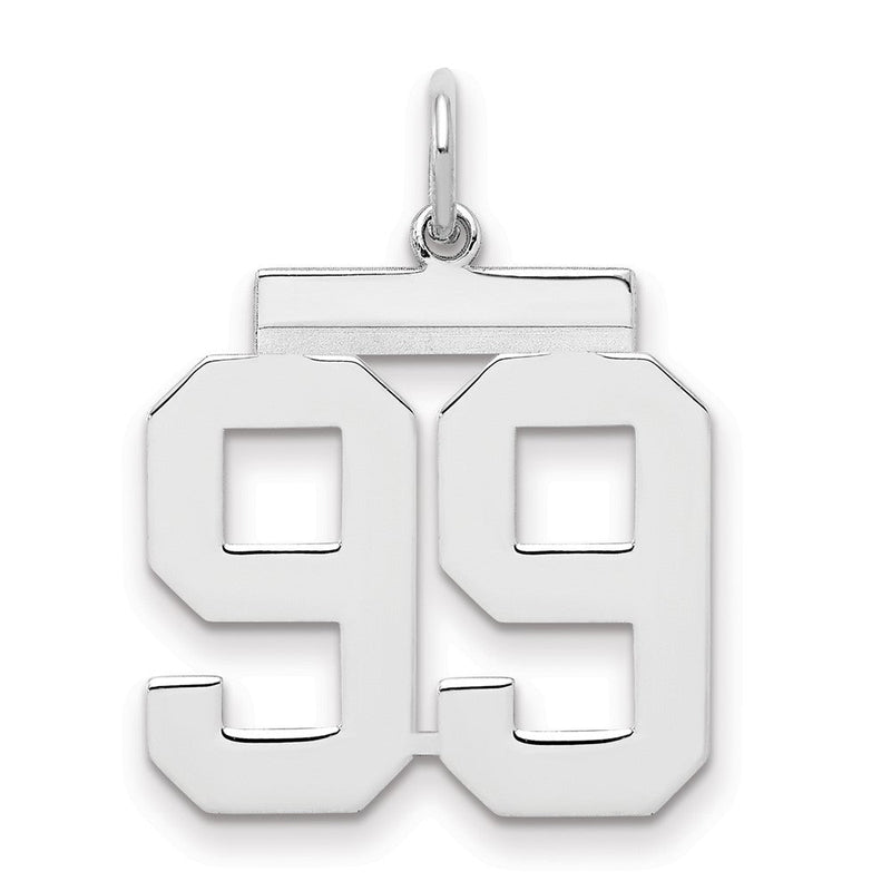 Sterlingsilber Sterlingsilber/silver Rhodiniert Poliert Zahl 99 Charm