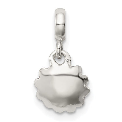 Sterlingsilber Hot Rosa Emaille Blume mit Zirkonia Enhancer