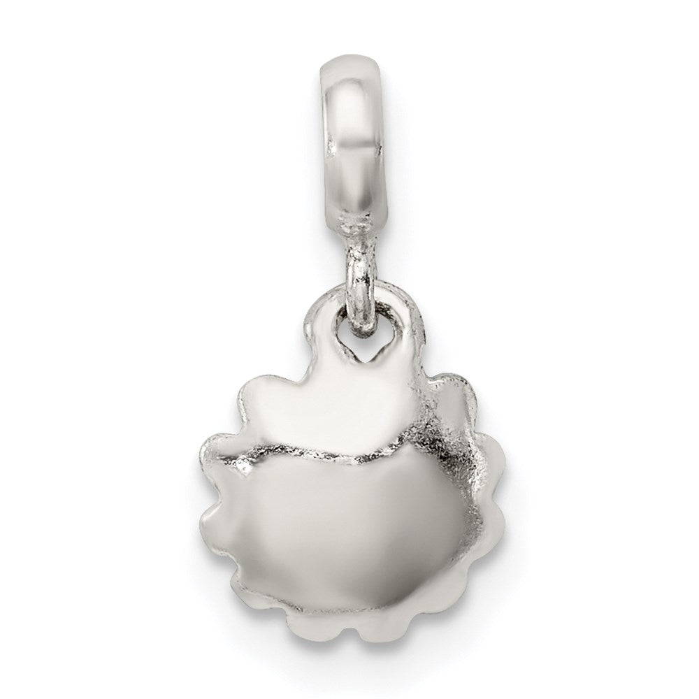Sterlingsilber Blau Emaille Blume mit Zirkonia Enhancer