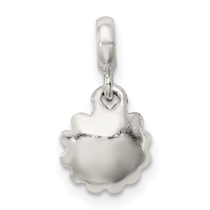 Sterlingsilber Blau Emaille Blume mit Zirkonia Enhancer
