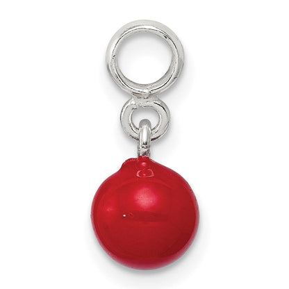 Sterlingsilber Rot Emailliert Perle Enhancer