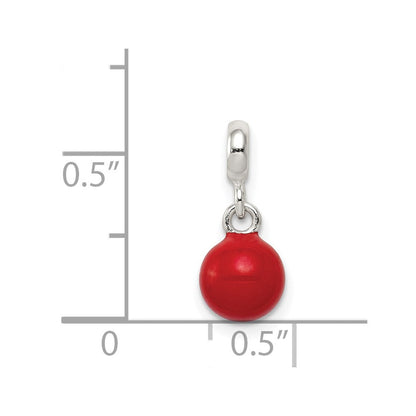 Sterlingsilber Rot Emailliert Perle Enhancer
