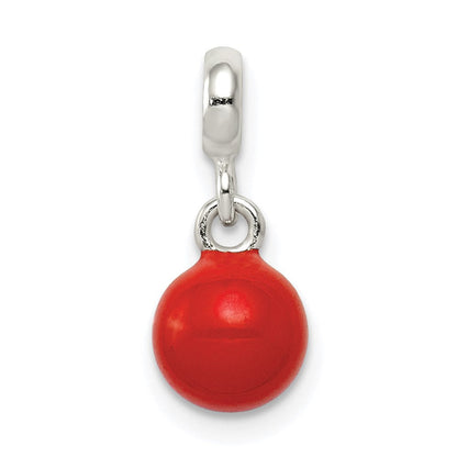 Sterlingsilber Rot Emailliert Perle Enhancer
