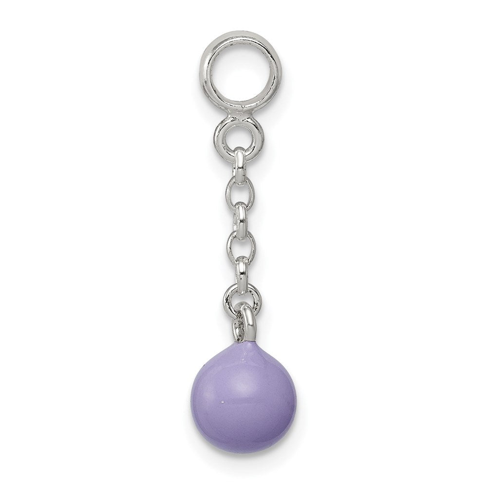 Sterlingsilber Lilac Emaille Perle 1/2 Zoll Hängend Enhancer
