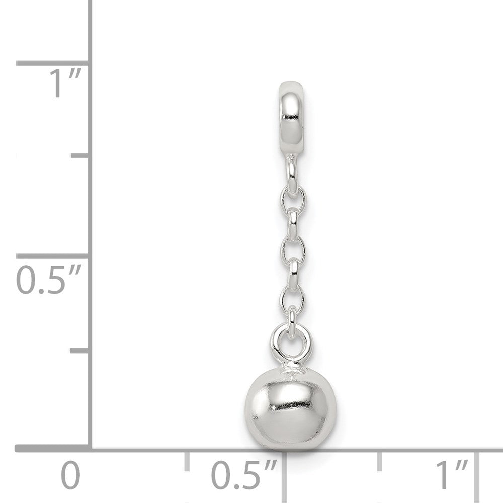Sterlingsilber Poliert Perle 1/2 Zoll Hängend Enhancer