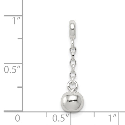 Sterlingsilber Poliert Perle 1/2 Zoll Hängend Enhancer