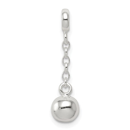 Sterlingsilber Poliert Perle 1/2 Zoll Hängend Enhancer