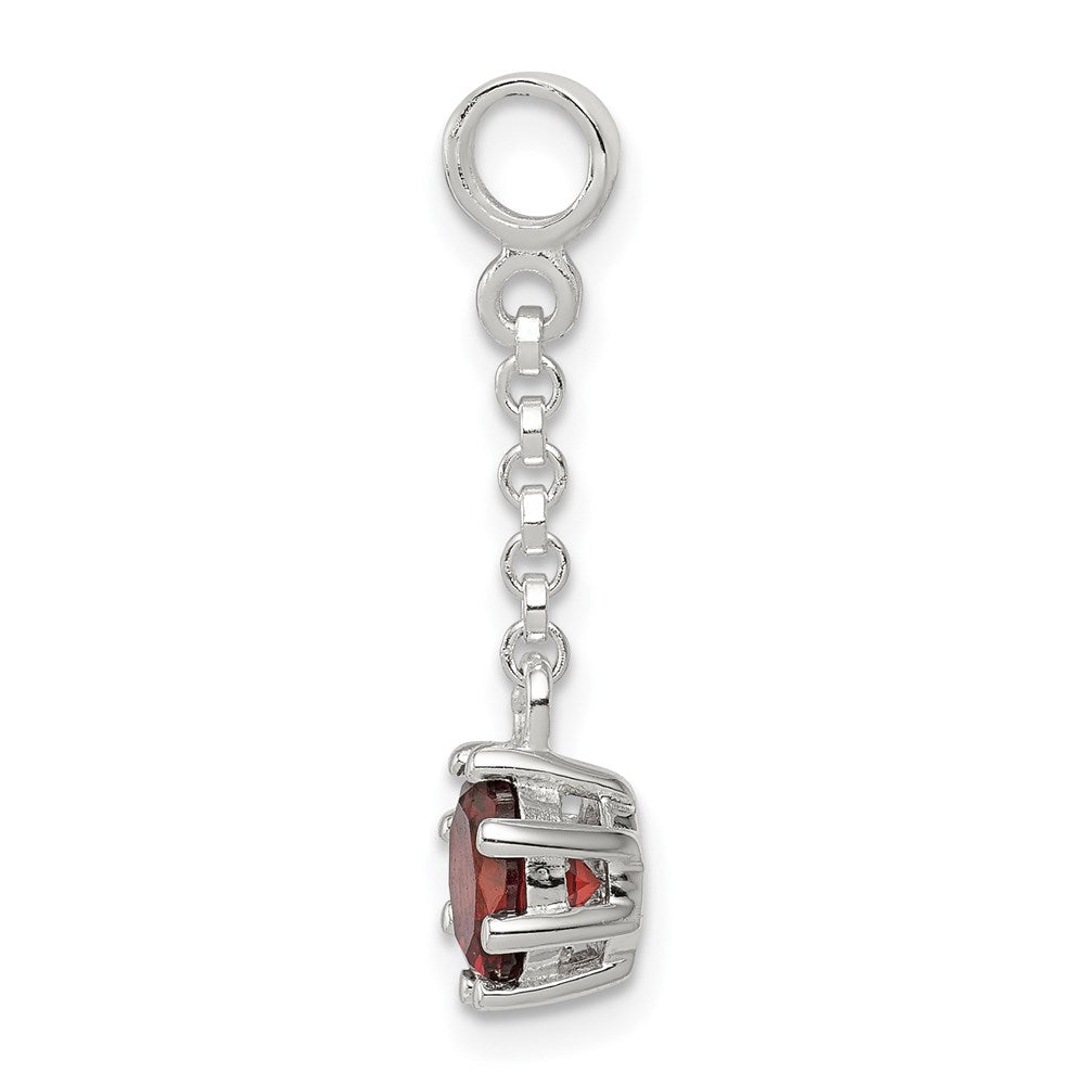 Sterlingsilber Dunkel Rot Zirkonia 1/2 Zoll Hängend Enhancer