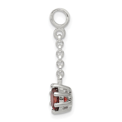Sterlingsilber Dunkel Rot Zirkonia 1/2 Zoll Hängend Enhancer