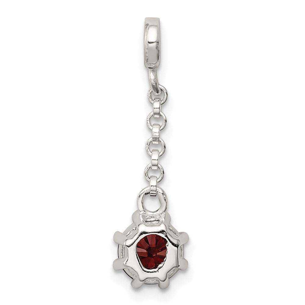 Sterlingsilber Dunkel Rot Zirkonia 1/2 Zoll Hängend Enhancer