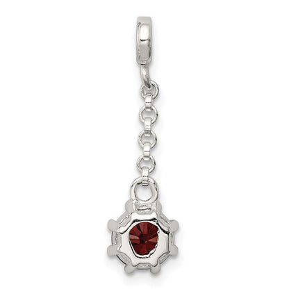 Sterlingsilber Dunkel Rot Zirkonia 1/2 Zoll Hängend Enhancer