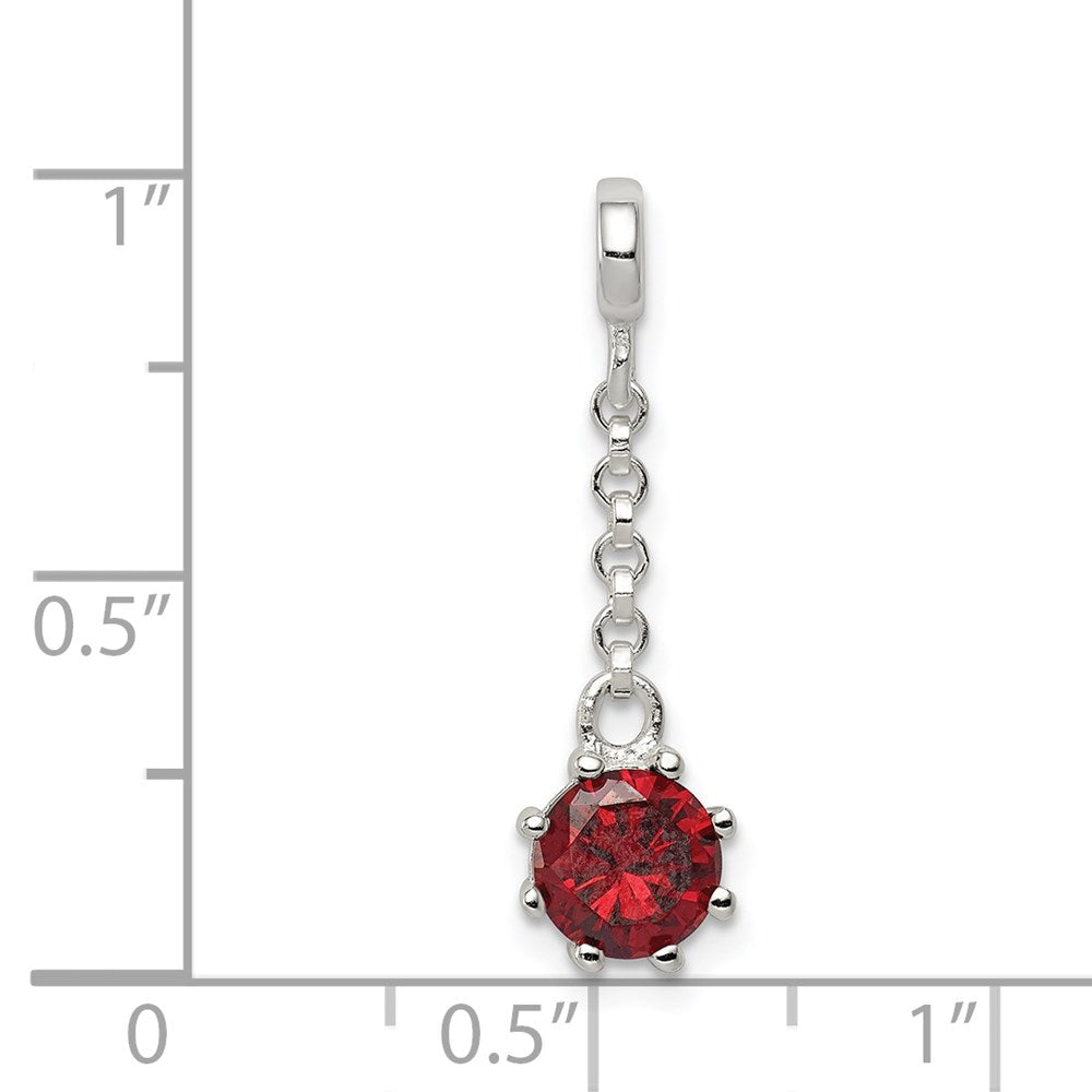 Sterlingsilber Dunkel Rot Zirkonia 1/2 Zoll Hängend Enhancer