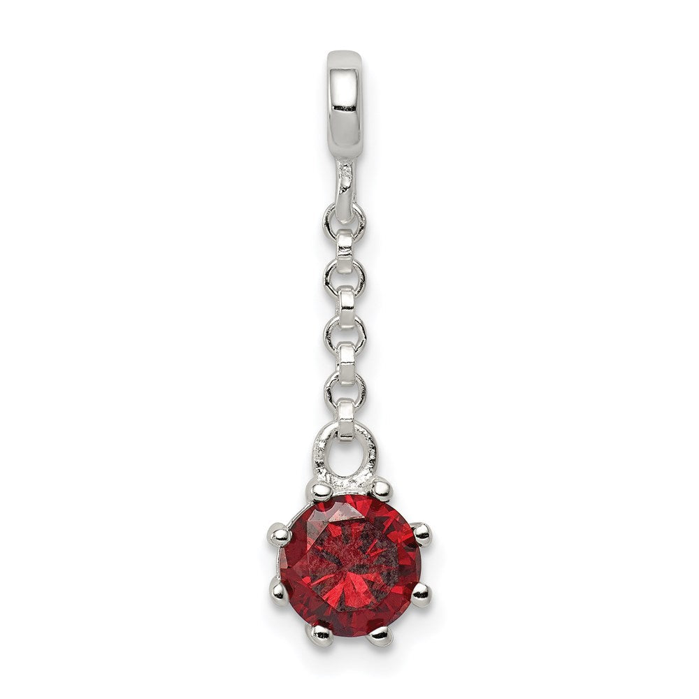 Sterlingsilber Dunkel Rot Zirkonia 1/2 Zoll Hängend Enhancer
