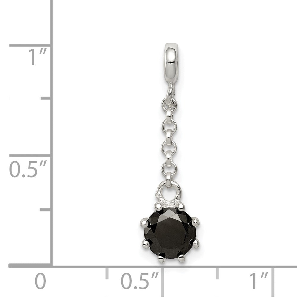 Sterlingsilber Schwarz Zirkonia 1/2 Zoll Hängend Enhancer