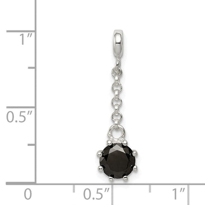 Sterlingsilber Schwarz Zirkonia 1/2 Zoll Hängend Enhancer