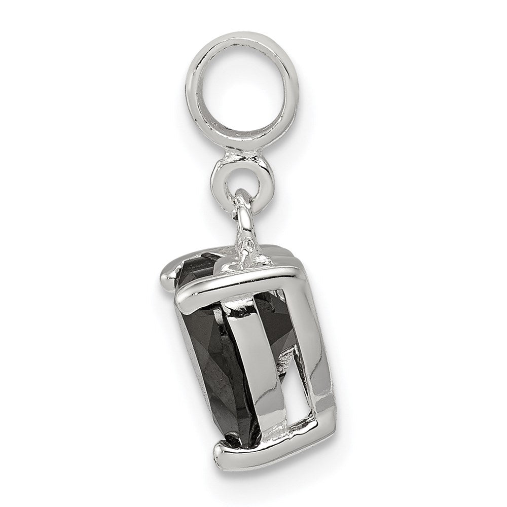 Sterlingsilber Schwarz Zirkonia Herz Enhancer