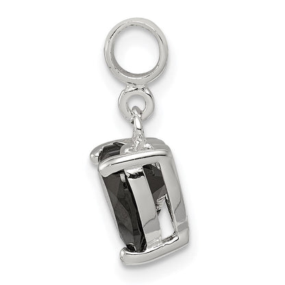 Sterlingsilber Schwarz Zirkonia Herz Enhancer