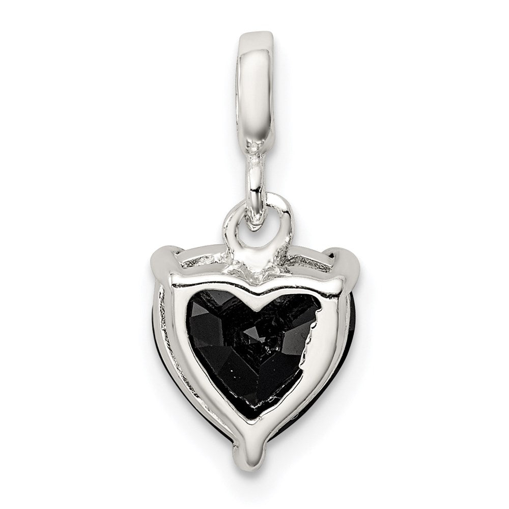 Sterlingsilber Schwarz Zirkonia Herz Enhancer