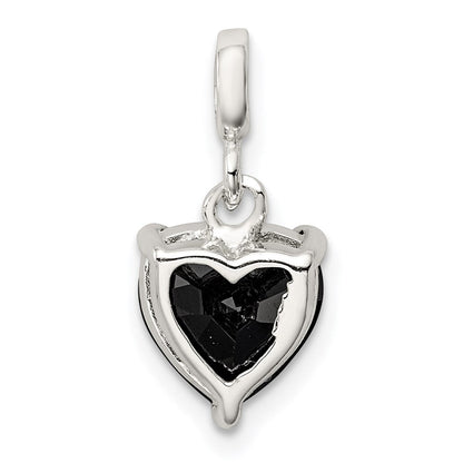 Sterlingsilber Schwarz Zirkonia Herz Enhancer