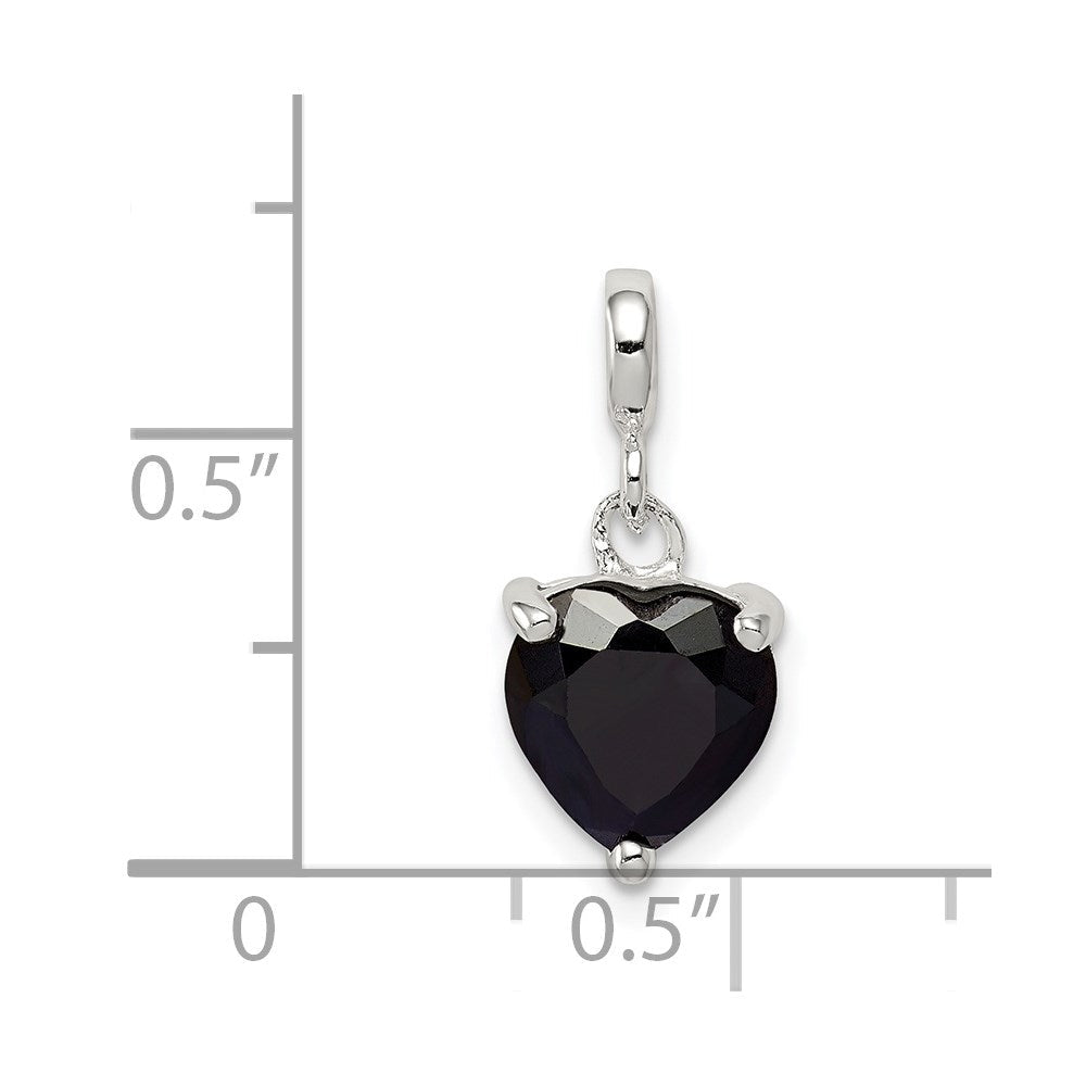 Sterlingsilber Schwarz Zirkonia Herz Enhancer