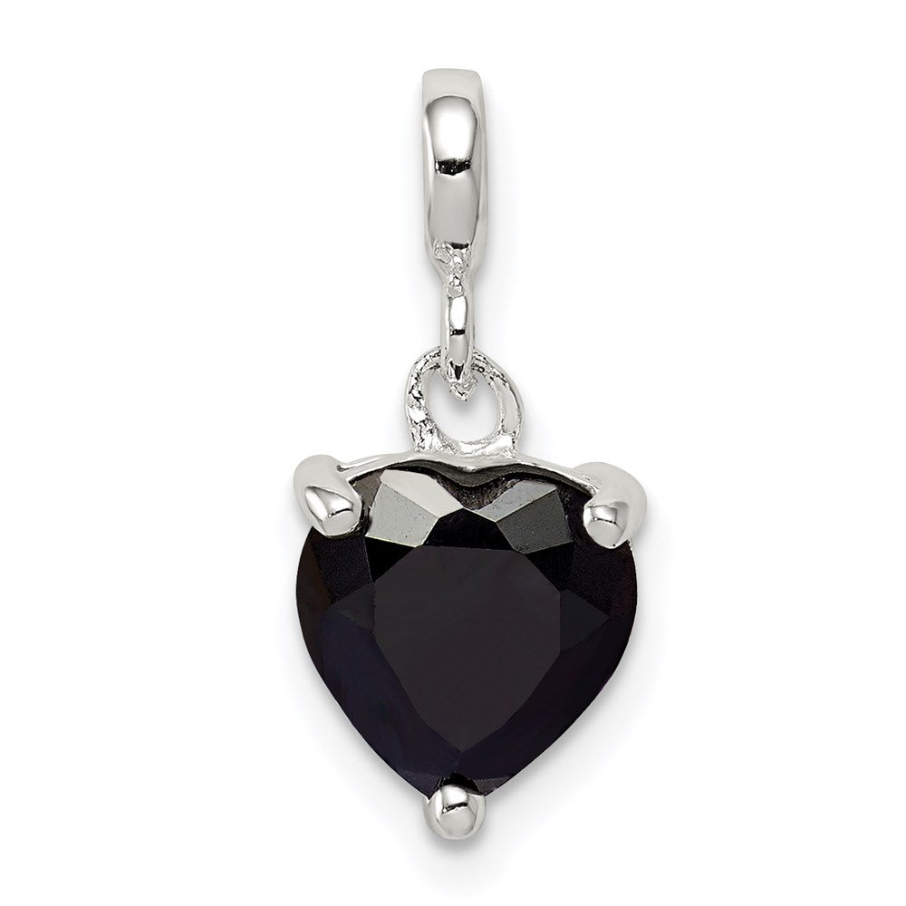 Sterlingsilber Schwarz Zirkonia Herz Enhancer