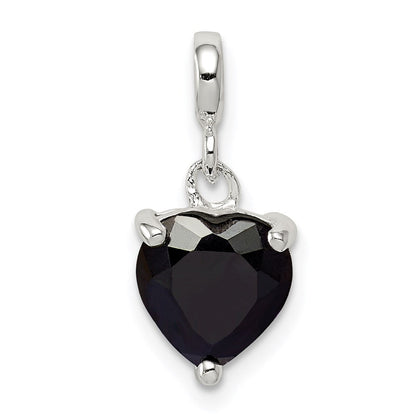 Sterlingsilber Schwarz Zirkonia Herz Enhancer