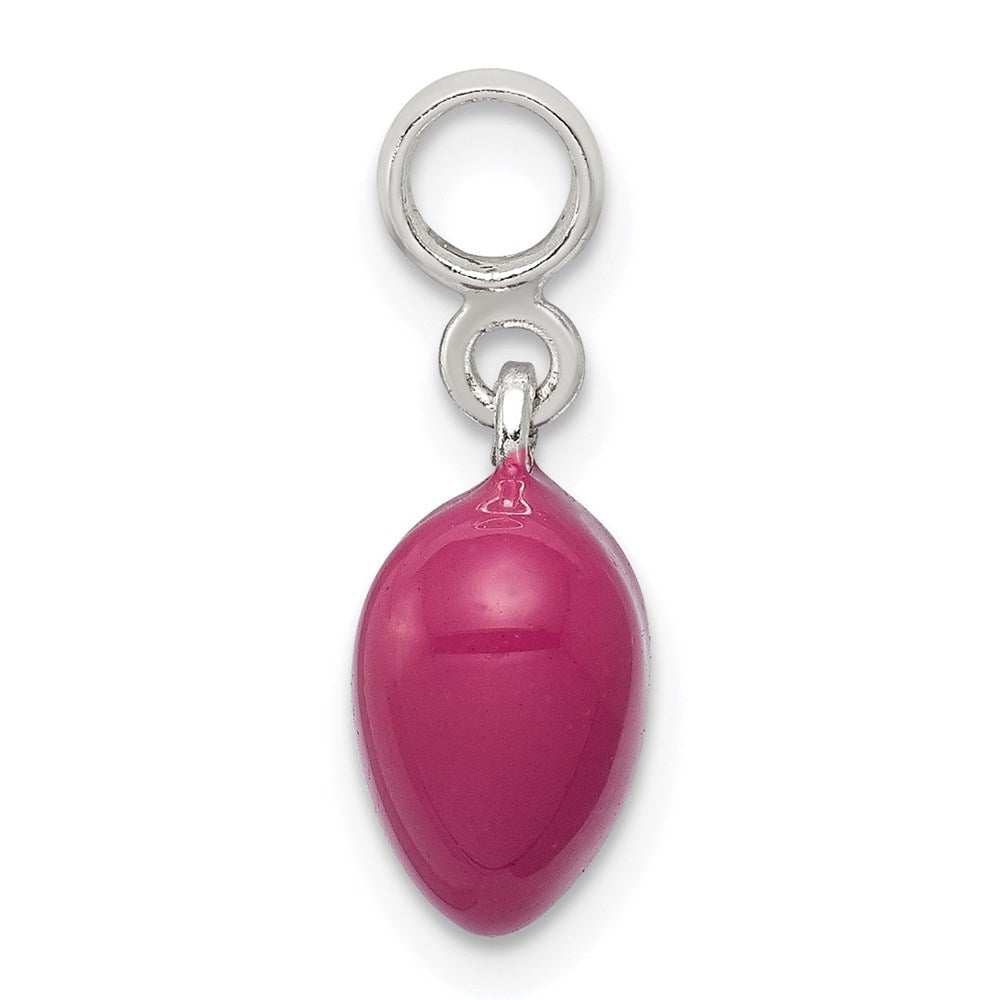 Sterlingsilber Rosa Emaille Herz Enhancer