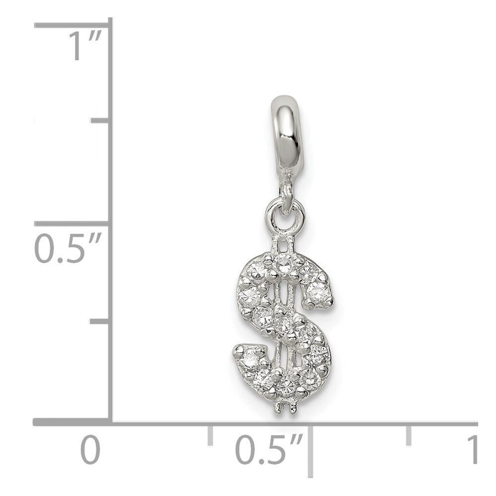 Sterlingsilber Zirkonia Dollar Zeichen Enhancer
