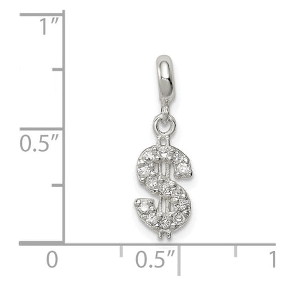 Sterlingsilber Zirkonia Dollar Zeichen Enhancer