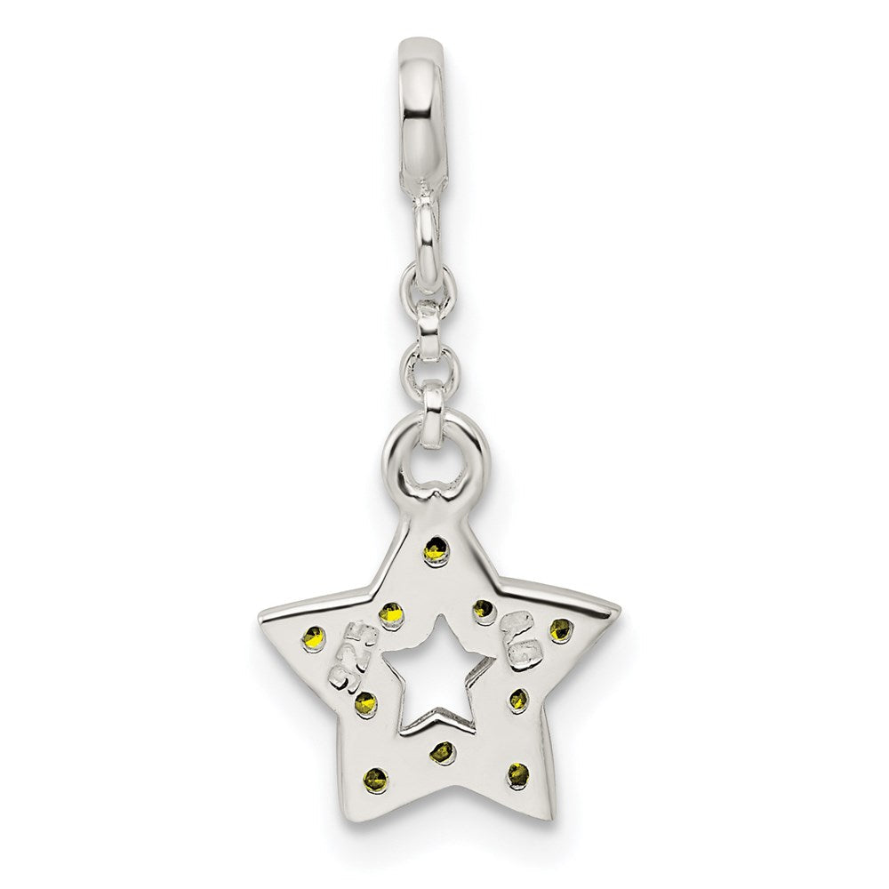 Sterlingsilber Grün Zirkonia Stern 1/2 Zoll Hängend Enhancer