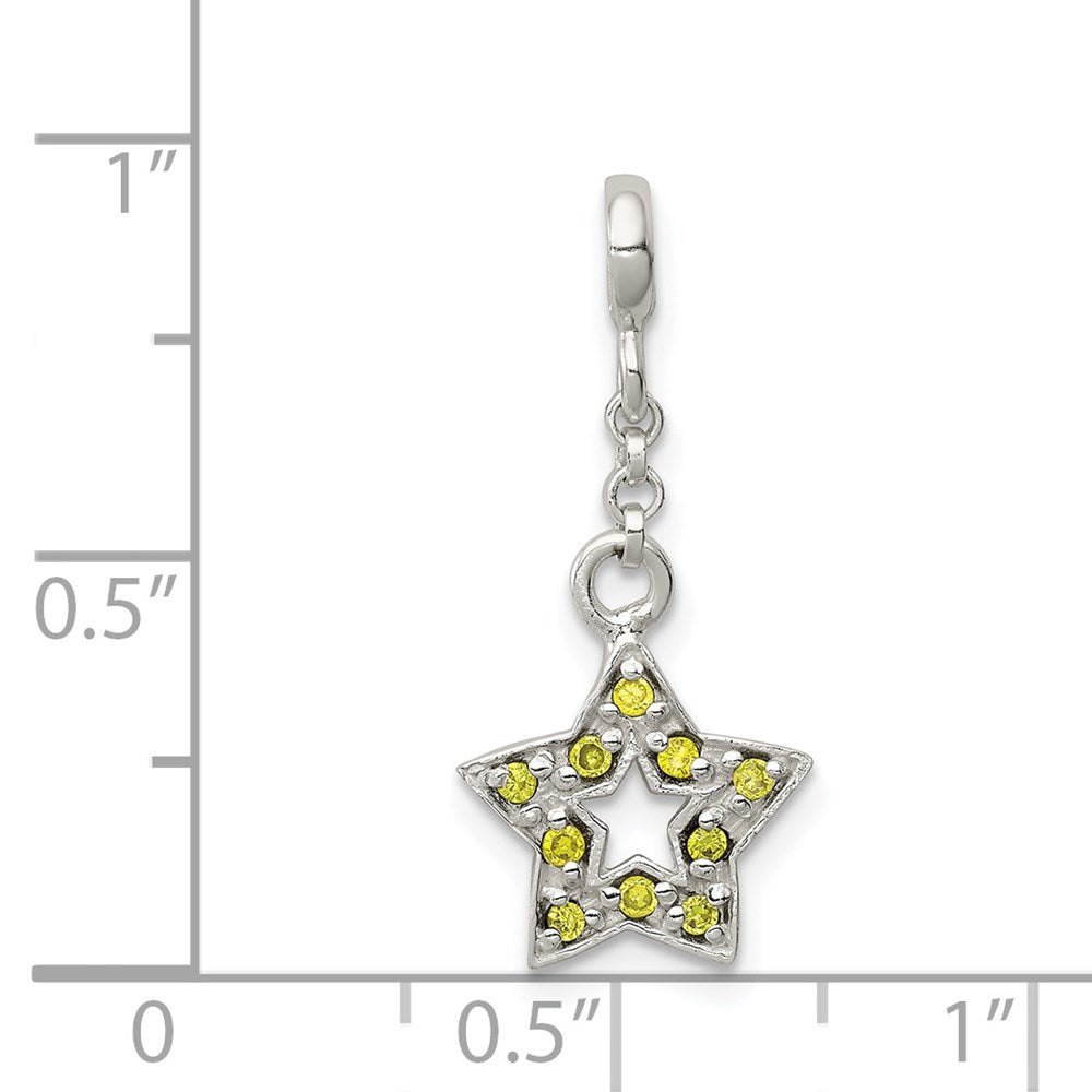 Sterlingsilber Grün Zirkonia Stern 1/2 Zoll Hängend Enhancer
