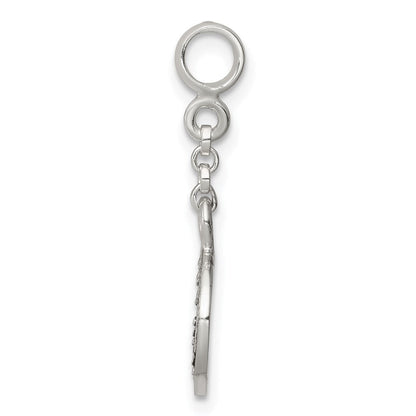 Sterlingsilber Emailliert Frieden Symbol 1/2 Zoll Hängend Enhancer